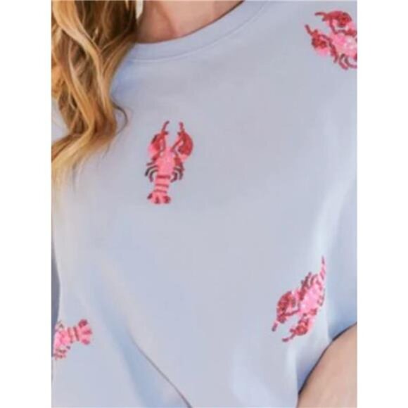 Sequin Lobster Round Neck T-Shirt - Picture 9 of 16